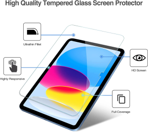 1 Pack Procase Ipad 10Th Generation 2022 10.9 Inch Screen Protector A2696 A2757 A2777, Tempered Glass Screen Film Guard for Ipad 10Th Gen 10.9″ 2022 Release