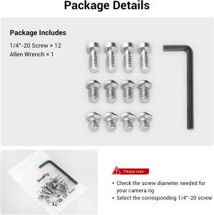 SMALLRIG Allen Wrench Screw 1/4″ Screws Accessories Tool (12Pcs/Pack) – 1713