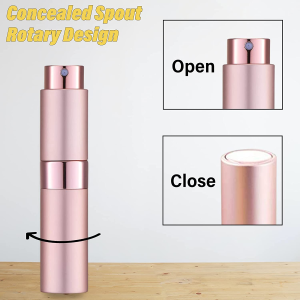 YUNAI 1Pcs Perfume Atomizer Refillable Bottles, 8Ml Portable Mini Spray Travel Bottle, Easy to Refill Glass Inner Empty Atomizer Bottle for Outgoing and Travel(New Version Pink)