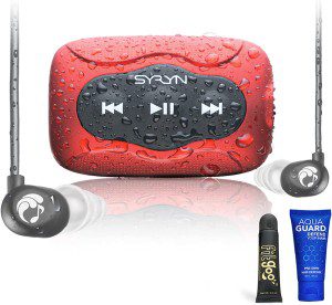 Waterproof 8 GB SYRYN Swimbuds Flip Bundle for Swimming with Music | Drag and Drop MP3, AAC, M4A, FLAC Using PC or Mac (No Apple Music, Spotify, or Other Streaming Services)