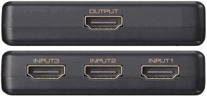 Simplecom CM303 Ultra HD 3 Way HDMI Switch 3 in 1 Out Splitter 4K@60Hz, Black