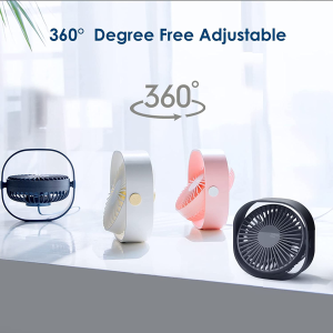 Simpeak Mini Usb Desk Fan Cooling Quiet Portable Blue USB Powered ONLY (No Battery), 3 Speed Setting 360° Adjustable Swivel for Home and Travel