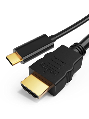 USB C to HDMI 4K@60Hz, Cablecreation Type C (Compatible Thunderbolt 3/4) to HDMI 3 Feet Cable, Compatible with Macbook Pro/Imac 2017,Ipad Pro 2020, Mac Mini, Galaxy S22/S20/ S10, Surface Book 2,1M