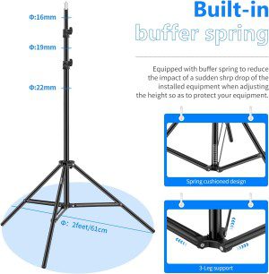 Neewer Two Aluminum Photo/Video Tripod Light Stands for Studio Kits, Lights, Softboxes-6.23 Feet/ 190CM