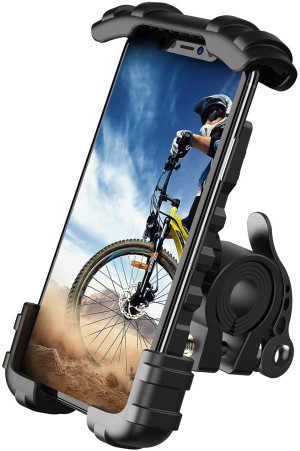 Bike Phone Holder Mount, Bicycle Mobile Holder – Lamicall Motorcycle Phone Holder Handlebar Clamp, Scooter Phone Mount for Iphone 15/14/ 13/12/ 11/ X Series, Galaxy S8 S9 S10, 4.7″- 6.8″ Smartphones