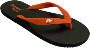 Fipper Slipper COMFY Rubber Thongs Mens Sizes Black-Orange 10UK 11US