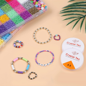 14600 Bracelets Making Kit Include Clay Beads and 3Mm Glass Seed Beads DIY Set Preppy Polymer Heishi Beads for Jewelry Making with Smiley Face Letter Beads Etc, DIY Art Craft Kit for Girls Toy Gifts