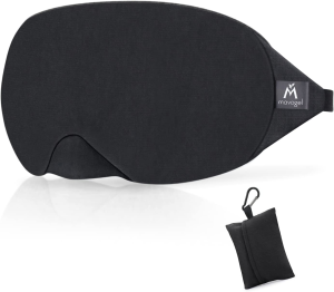 Mavogel Cotton Sleep Mask – Light Blocking Sleep Eye Mask, Includes Travel Pouch, Soft, Comfortable, Blindfold, 100% Handmade, Sleep Mask for Travel/Sleeping/Shift Work/Meditation,Grey