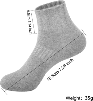 WKJHO 6 Pairs Men’S Athletic Ankle Socks,Soft Cotton Socks for Men,Mens Thick Cushion Sport Running Socks Breathable (Black White Gray)