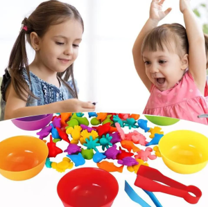 LIV&LOVE Colour Sorting and Counting Figurines, Role Play, Toddler 3 4 5 6 Old Preschool Matching Learning Educational Game Toy (Sea Creatures)