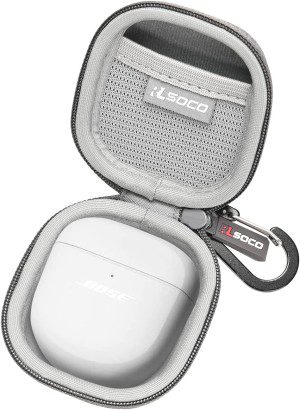 RLSOCO Hard Case for Bose Quietcomfort Earbuds Ii/Earbuds 2/Quietcomfort Ultra, Wireless, Bluetooth, World’S Best Noise Cancelling In-Ear Headphones (Grey)