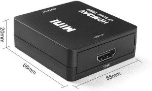 T Tersely HDMI to RCA, HDMI to AV, 1080P HDMI to 3RCA CVBS AV Composite Video Audio Converter Adapter Supports PAL/NTSC for PC Laptop HDTV Dvd-Black Downscaling [Extra HDMI Cable Included]