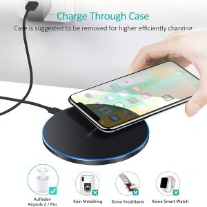 Wireless Charger Fast Wireless Charging Pad 20W Max Compatible with Iphone 11 12 13 14 15 Pro Max/12 13 Mini/Xs Max/Xr/Xs/X/8/8Plus,Galaxy S23/S22/S21/S20/Note 20/10, Airpods Pro Etc. (No AC Adapter)