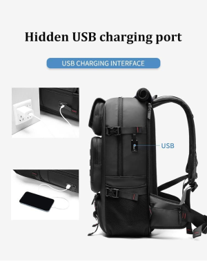 Extra Large Backpack for Men 50L, Men Travel Backpack,Waterproof 17 Inch Business Laptop Backpack with Shoe Bag, Hidden USB Charging Port Outdoor Backpack for Woman, X-Large, Travel Backpack