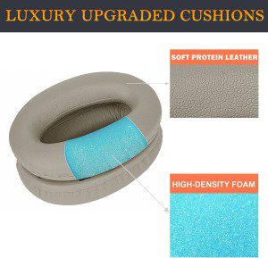 SOULWIT Ear Pads Cushions Replacement, Earpads for Sony WH-1000XM2 (WH1000XM2) & MDR-1000X (MDR1000X) Headphones, Noise Isolation Memory Foam, Added Thickness (Gold)