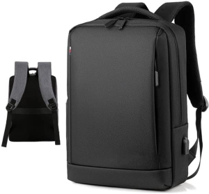 Slim Laptop Backpack Business Travel Durable Laptops Backpack with USB Charging Port College School Computer Bag for Women & Men Fits 15.6 Inch Laptop and Notebook (Black)