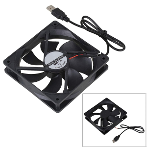 BQLZR PC Fan 120Mm Silent USB Fan Black DC 5V 12025 USB Power Ball Bearing Computer Case Cooling Fan 2400RPM Compatible with Computer/Tv Box