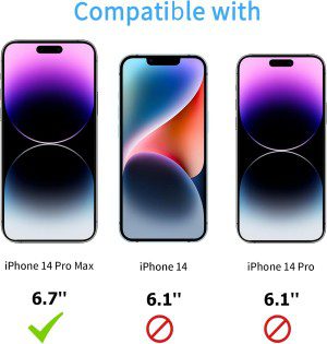 [2+2 Pack] Cnarery Privacy Screen Protector for Iphone 14 Pro Max with Alignment Frame, 2 Pack Full Coverage Privacy Tempered Glass Screen Protector and 2 Pack Camera Lens Protector[Easy Installation]