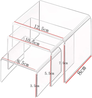 6 Sets Acrylic U-Shaped Display Stand, Clear Acrylic Display Risers for Figures, Cupcakes, Buffets, Jewelry Display Etc(3 Sizes)