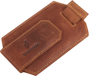 STARHIDE Mens RFID Blocking Real Distressed Hunter Leather Minimalist Card Holder Wallet with Magnetic Money Clip 725 Brown