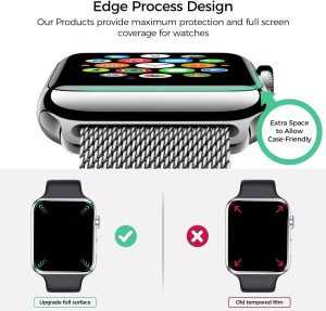 T Tersely[2 Pack][Pet + PMMA ] Screen Protector for Apple Watch 4/5/6/SE-40MM, Scratch Resistant Premium High Sensitive Full Coverage Soft Screen Protector Film for Apple Watch Iwatch Series 4/5/6/SE 40Mm- Black