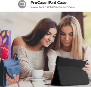 Procase Ipad 9.7 (2018 & 2017 Old Model) / Ipad Air 2 / Ipad Air Case, Slim Stand Protective Folio Case Smart Cover for Apple Ipad 9.7 Inch 5Th/6Th Generation, Also Fit Ipad Air 2 / Ipad Air-Black