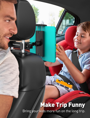 Tryone Tablet Holder for Car – Headrest Mount Stand for Baby Kids in Back Seat as Trip Essentials Compatible with Ipad Iphone Pro Max Mini/Galaxy Tab/Fire Hd/Switch or Other 4.7″-12.9″ Devices