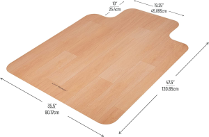 Mind Reader 9-To-5 Collection, Office Chair Mat, Anti-Skid Floor Protector, 48 X 36, PVC, Woodtone