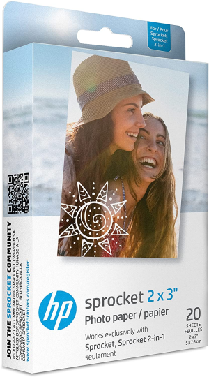 HP Sprocket 2X3″ Premium Zink Sticky Back Photo Paper (100 Sheets) Compatible with HP Sprocket Photo Printers.