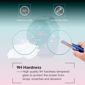 Tempered Glass Screen Protector for Garmin Instinct/Instinct (Solar) Tactical Smartwatch [4 Pack] + Anti-Dust Plug, MTHGH 9H Hardness Bubble-Free Film Ultra Thin Protective Case