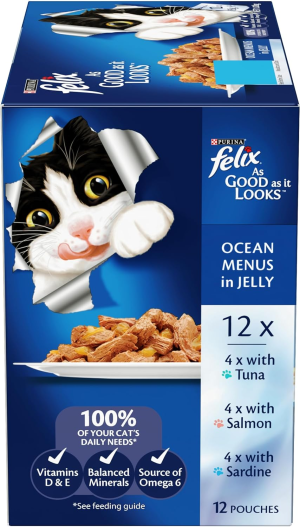 FELIX Adult as Good as It Looks Ocean Menu Wet Cat Food 60X85G