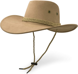 Ultrakey Cowboy Hat, Sun Hat Faux Felt Leather Suede Travel Cap Western Hat Outdoor Sun Protect