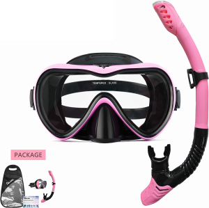 STARSEA Diving Snorkeling Kit for Adults and Kids Snorkel Set for Swimming and Scuba Diving, anti Leak Dry Top Snorkel Gear Panoramic Silicone Goggle (With Snorkeling Gear Bag)