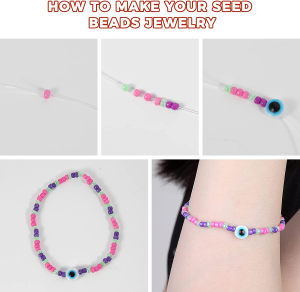 14600 Bracelets Making Kit Include Clay Beads and 3Mm Glass Seed Beads DIY Set Preppy Polymer Heishi Beads for Jewelry Making with Smiley Face Letter Beads Etc, DIY Art Craft Kit for Girls Toy Gifts