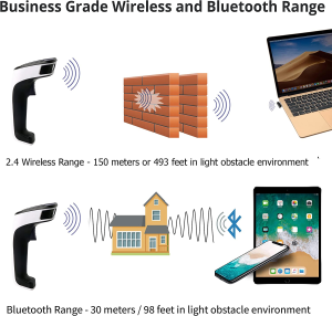 Portable Wireless Bluetooth Barcode Scanner: Scanavenger 3-In-1 Hand Scanners – Cordless, Rechargeable 1D and 2D Scan Gun for Inventory Management – Wireless, Handheld, USB Bar Code / QR Code Reader