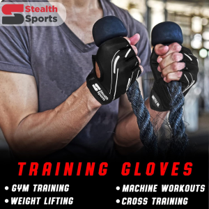 Stealth Sports Workout Gloves – Professional Weight Lifting Gloves for Men and Women – Foam Padding with Anti-Slip Gripper Gym Gloves – Breathable Lifting Gloves for Cycling, Gym, Fitness Training