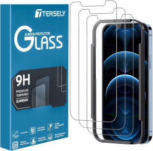 T Tersely [3 Packs] Tempered Glass Screen Protector for Iphone 12 Pro & Iphone 12 [6.1 Inch] with Installation Alignment Frame, Premium HD Case Friendly Screen Protector Film