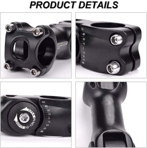 OSAGIE MTB Stem 0~90 Degree 90Mm 110Mm Adjustable Bike Stem for 25.4Mm(1″)/31.8(1-1/4″) Handlebars, Suitable for Most of Mountain Bike, Road Bike, BMX with 6Pcs Bike Headset Spacer