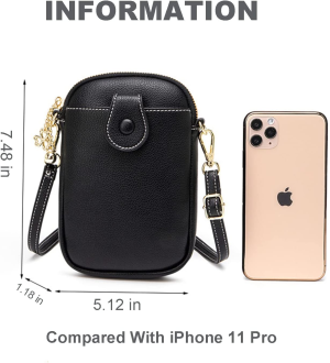 Women Small Crossbody Shoulder Bag Touch Screen Cell Phone Pouch Purse Wallet PU Leather Shoulder Messenger Handbag