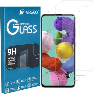 T Tersely [3-Pack] Screen Protector for Samsung Galaxy A51, (Case Friendly) Tempered Glass Film Screen Protector for Samsung Galaxy A51