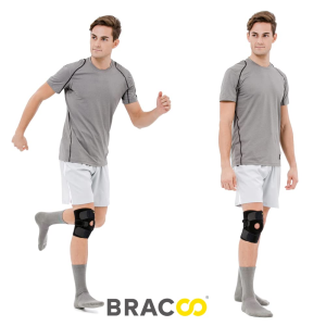 Bracoo KS10 Knee Support, Open-Patella Stabiliser & Fully-Adjustable Neoprene Brace – Arthritic Pain Relief, Sports Injury Rehabilitation & Protection against Reinjury