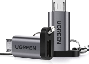 UGREEN USB C to Micro USB Adapter 2 Pack Type C Female to Micro USB Male Charger Converter Connector Compatible with Galaxy S7 Edge S6 S4, LG Nexus 5 4, Motorola Moto G6 Play Smartphone, Tablet (Grey)