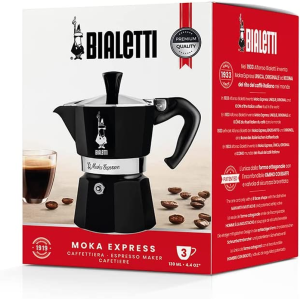 Bialetti 4952 Moka Express Coffee Maker, 3 Cup, Black