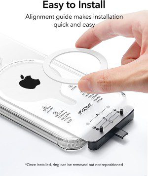 ESR Magnetic Ring 360 (Halolock), Magnetic Sticker Designed for Magsafe, Universal Conversion Kit for Iphone 15/14/13/12/11/X Series, Galaxy S23/S22/S21/20 and More, 2 Pack, White