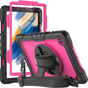 Herize Case Cover for Galaxy Tab A8 10.5 Inch 2022 with Pencil Holder&Screen Protector Tablet SM-X200 /SM-X205 Heavy Duty Rugged Protective Shockproof Case with Handle & Shoulder Strap for Kids