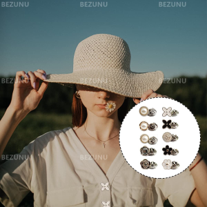 Shirt Button Pins, 24 PCS Rhinestone Pearl Buttons for Cuffs, Collar, Clothing Decoration