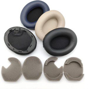 WH-1000XM4 Ear Cushions Replacement Noise Isolation Ear Pads Compatible with Sony WH1000XM4 Wireless Noise Canceling Over-Ear Headphones- Added Thickness & Plastic Stick(Black)