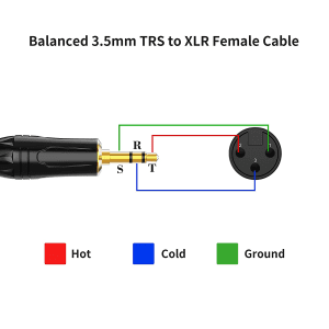 Cablecreation 3.5Mm (1/8 Inch) Stereo Male to XLR Female Cable, 6 Feet/Black