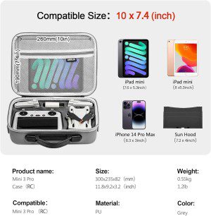 STARTRC Mini 3 Pro Carrying Case, Portable Travel Bag for DJI Mini 3 Drone Accessories (Mini 3 Pro RC)