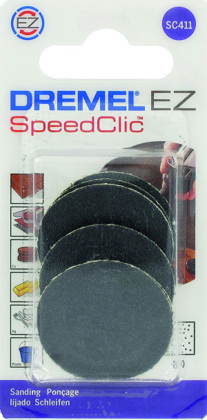 Dremel SC411 EZ Speedclic Sanding Discs Multipack, 6 Sanding Discs for Flat and Edge Sanding (30 Mm, Grit 60)